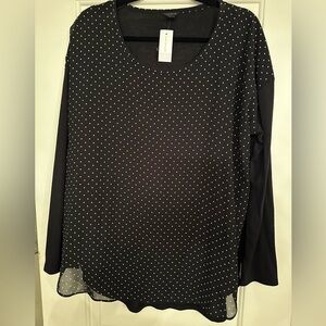 NWT Ann Taylor Black Layered Top